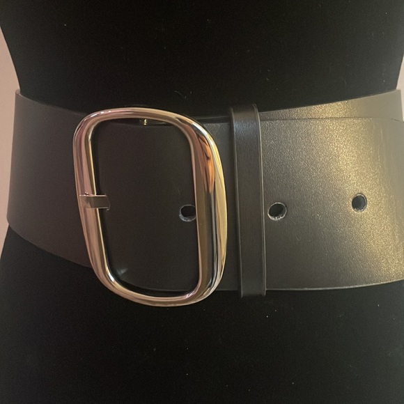 Wide Leather waist belt - faux - Picture 2 of 4